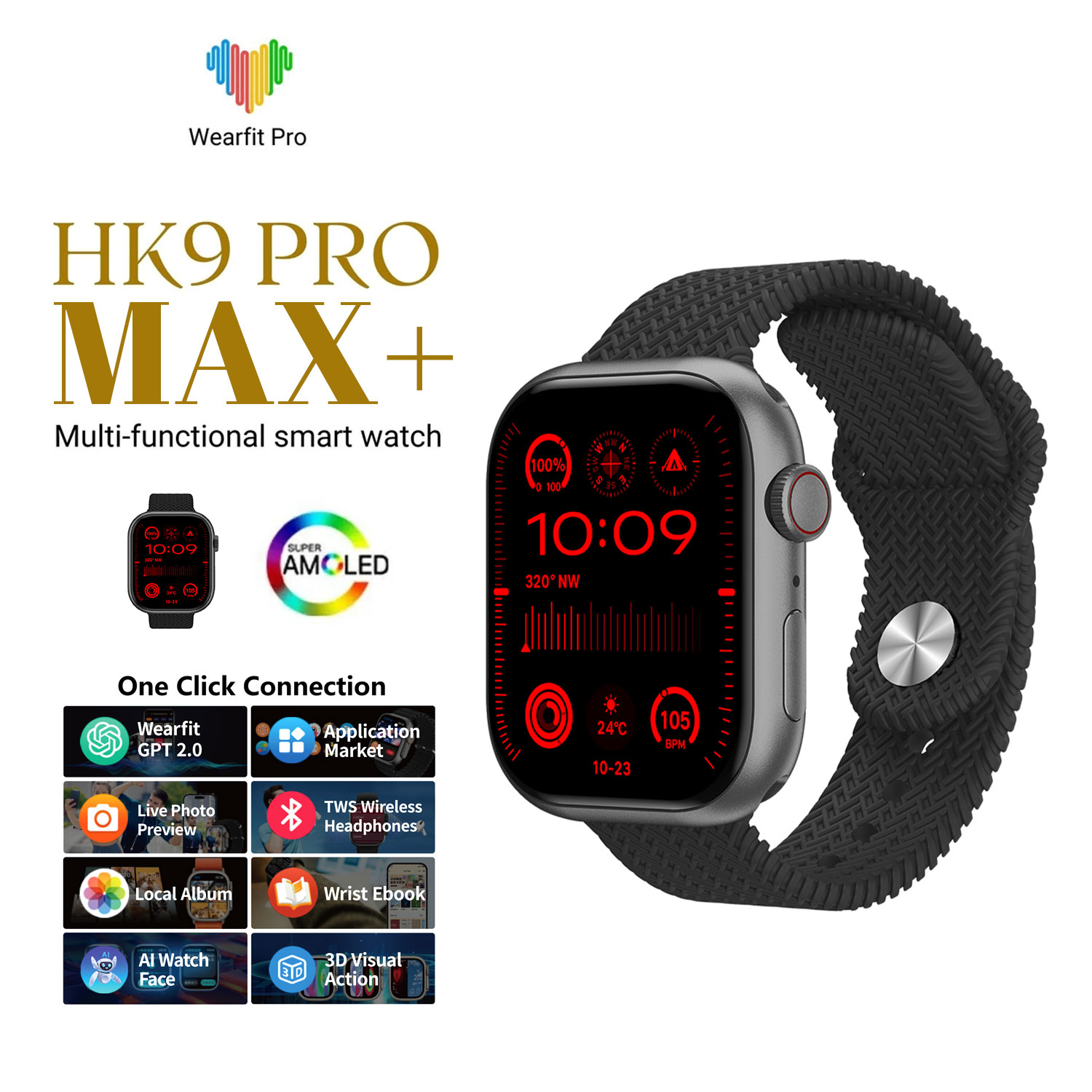 Hk9 Pro Max+ Smartwatch 2.02 Amoled Screen Hk9 Pro Max+ Smartwatch 2.02 Amoled Screen