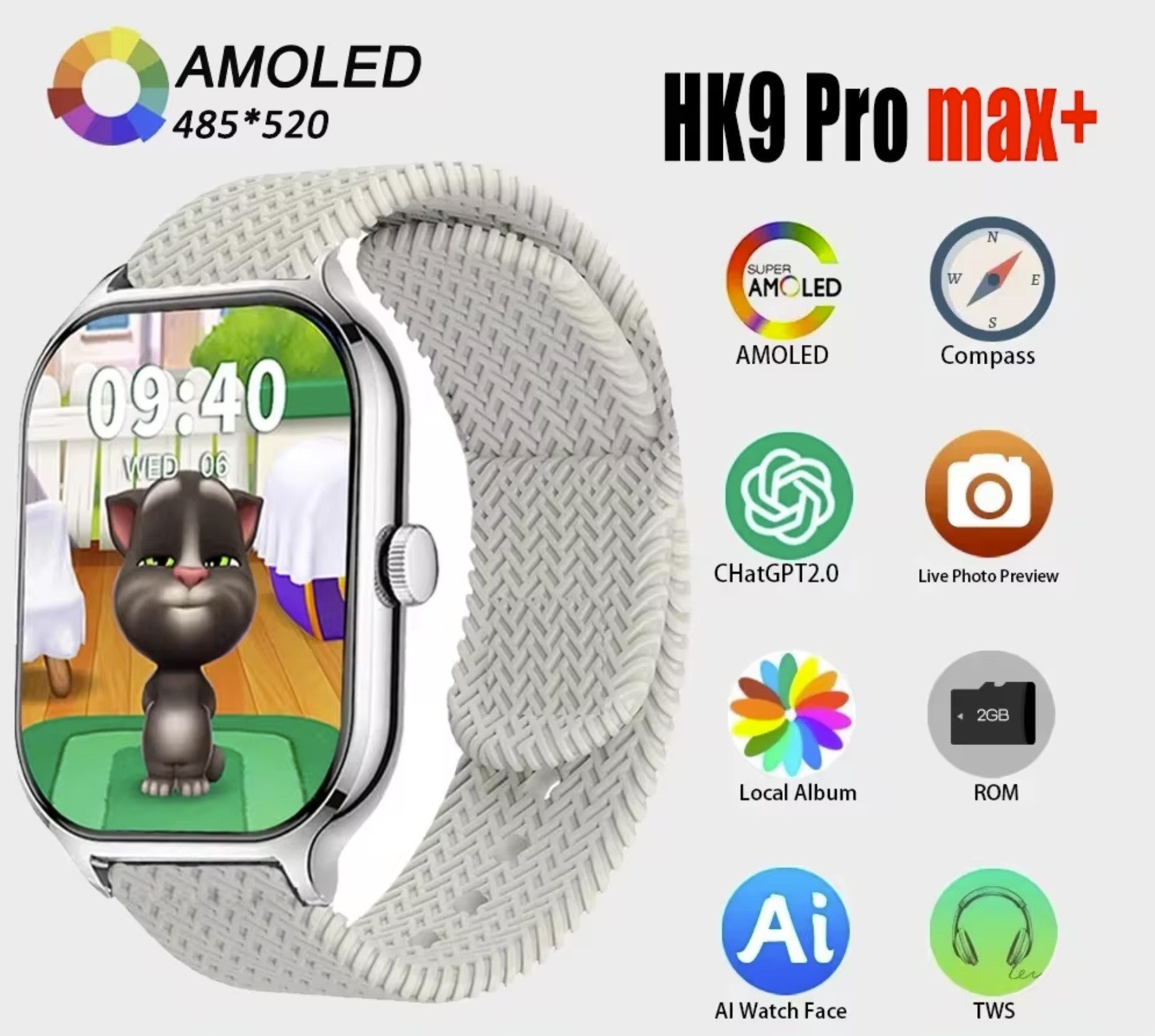 Hk9 Pro Max+ Smartwatch 2.02 Amoled Screen Hk9 Pro Max+ Smartwatch 2.02 Amoled Screen